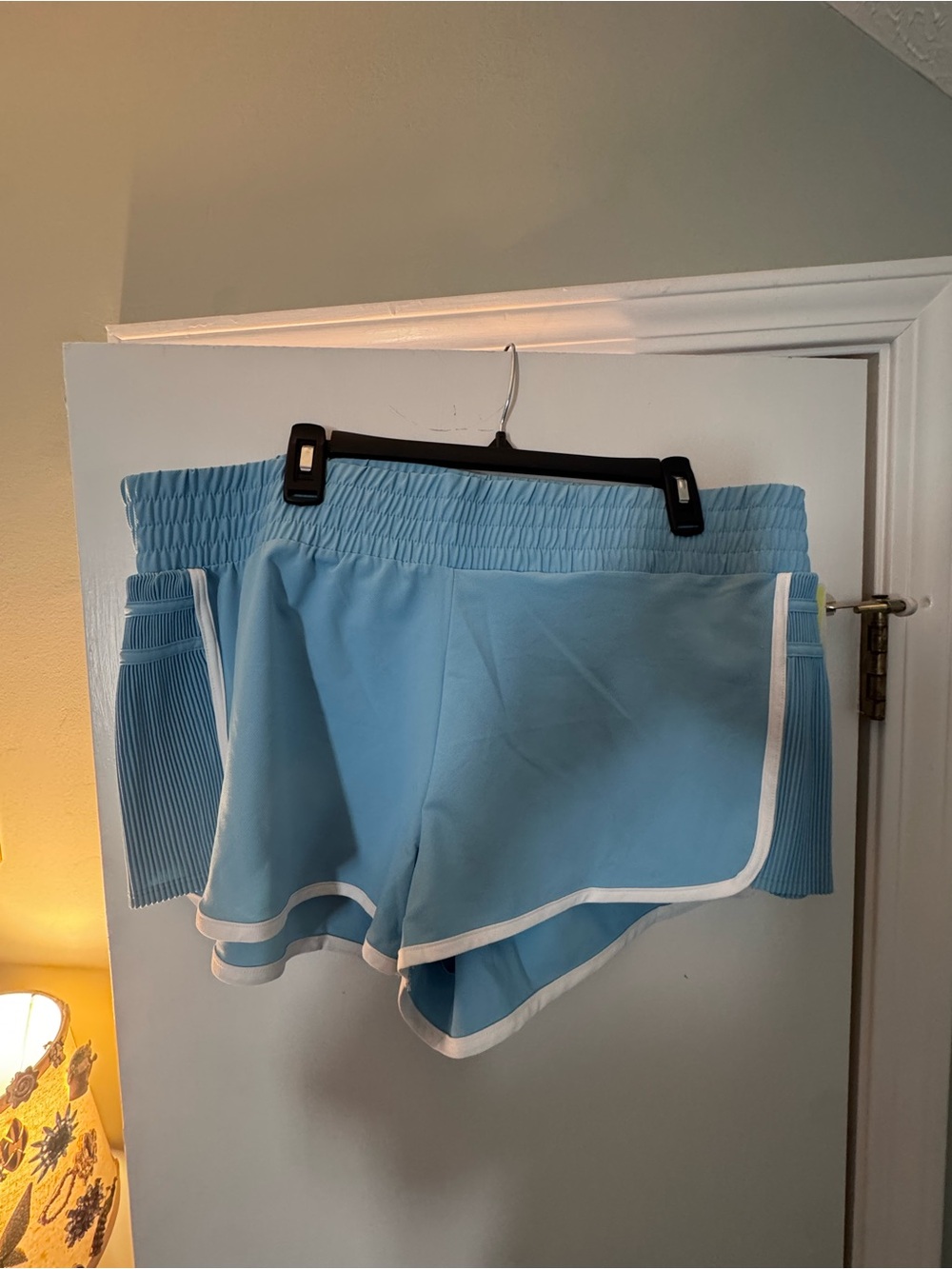 All in Motion Light Blue Womens Athletic Shorts w/ White Trim